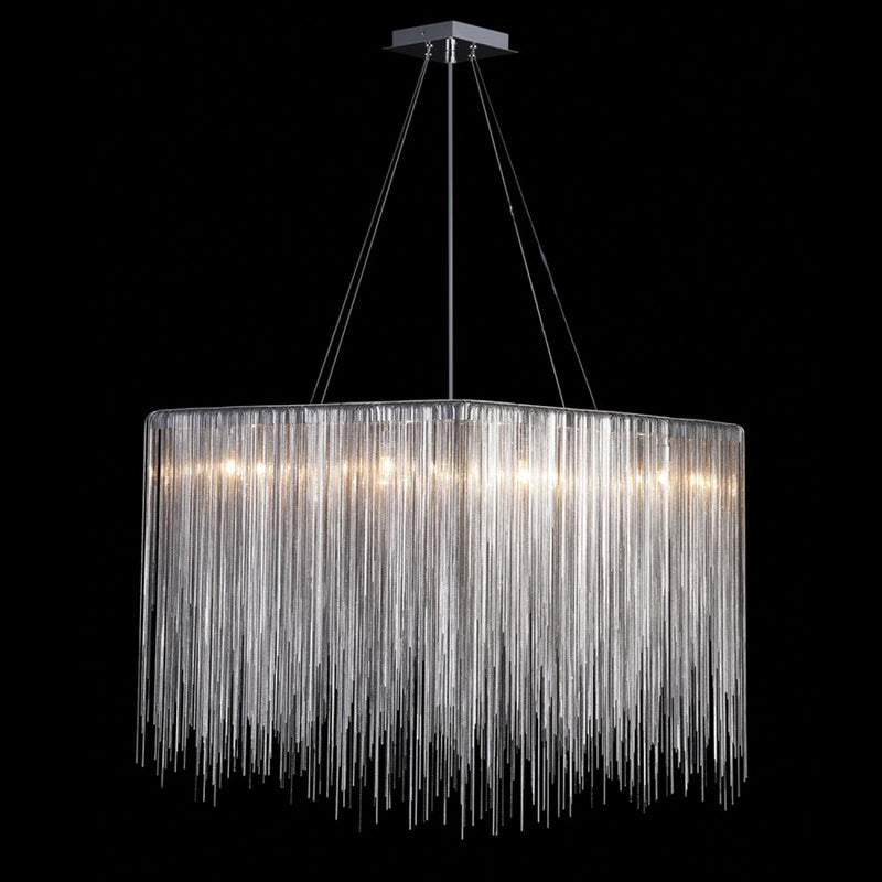 Avenue Lighting Fountain Ave. 24in LED Square Chandelier | Chrome Brass/Steel | Dining Room & Living Room | 7950 Lumens, 3000K | Model HF1203-CH