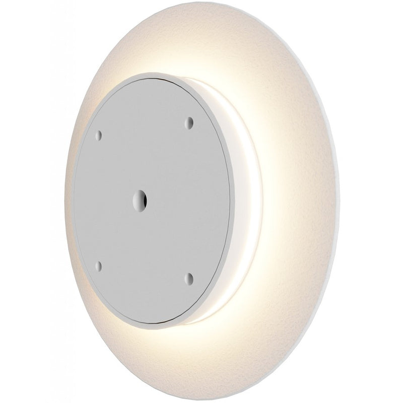 Avenue Lighting Parker 15in 1-Light Round Wall Sconce | Modern White Metal/Plaster | Bedroom & Hallway Accent | 15 x 15 in | Model HF1376-WHT
