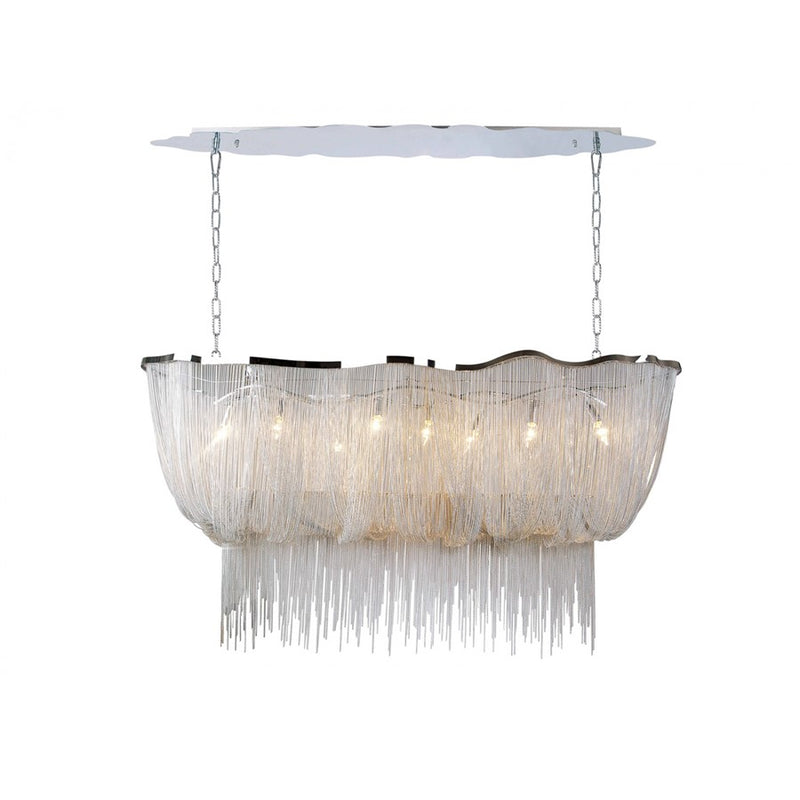 Avenue Lighting Mullholand Dr. 6Lt 32" Chandelier, Chrome Chain