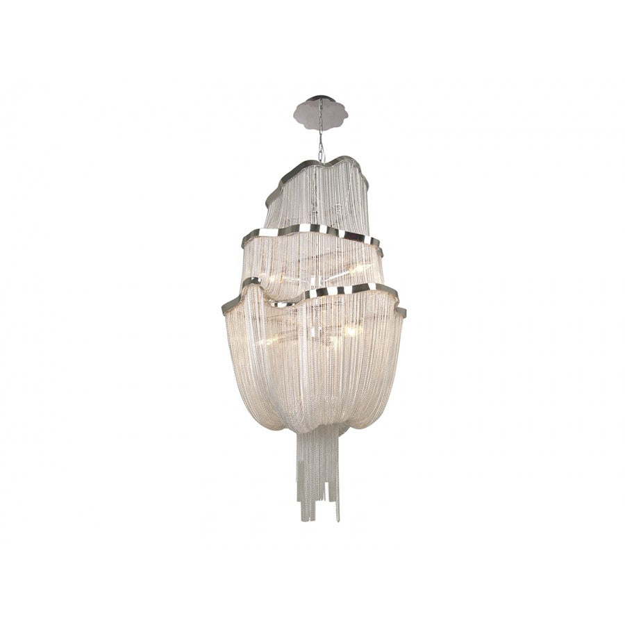 Avenue Lighting Mullholand Dr. 6Lt 39" Chandelier, Chrome Chain - HF1402-CH