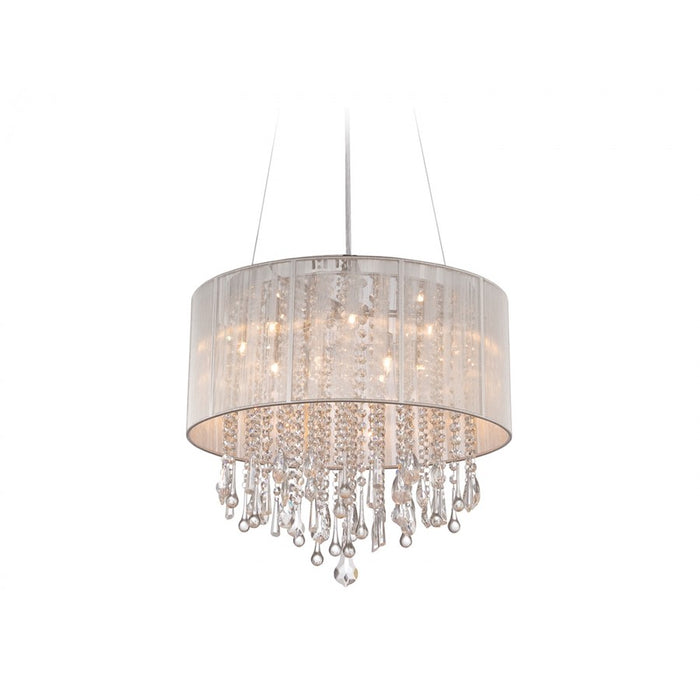 Avenue Beverly Dr. 12Lt 20" Chandelier/Flush, Silver Silk - HF1500-SLV