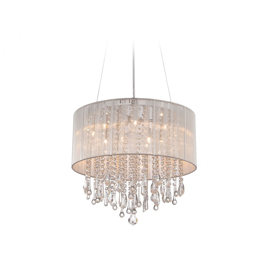 Avenue Beverly Dr. 12Lt 20" Chandelier/Flush, Silver Silk - HF1500-SLV