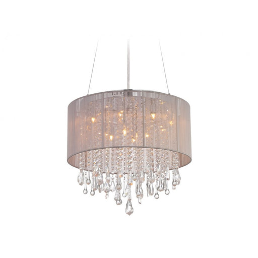 Avenue Beverly Dr. 12Lt 20" Chandelier/Flush, Taupe Silk - HF1500-TP