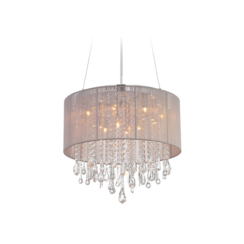 Avenue Beverly Dr. 12Lt 20" Chandelier/Flush, Taupe Silk - HF1500-TP
