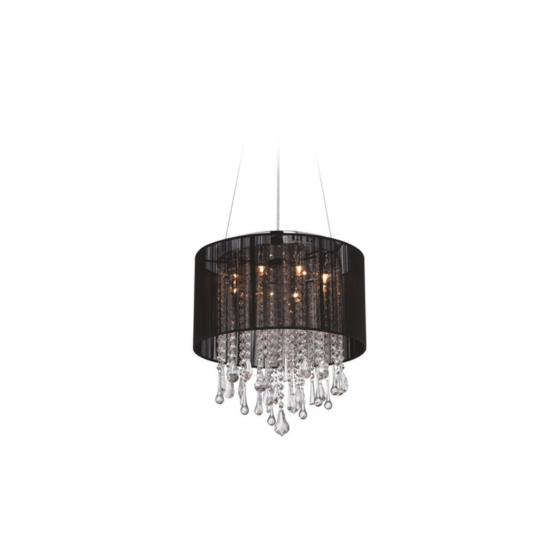 Avenue Beverly Dr. 8Lt 18" Chandelier/Flush, Black Silk
