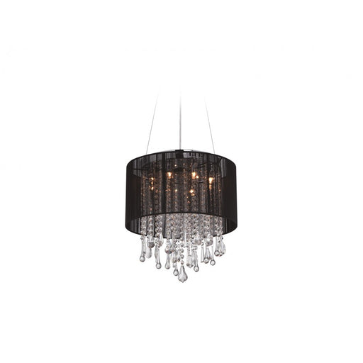 Avenue Beverly Dr. 8Lt 18" Chandelier/Flush, Black Silk - HF1501-BLK
