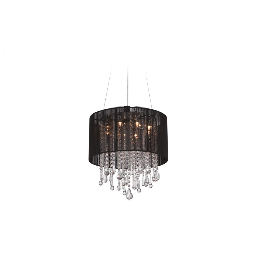 Avenue Beverly Dr. 8Lt 18" Chandelier/Flush, Black Silk - HF1501-BLK