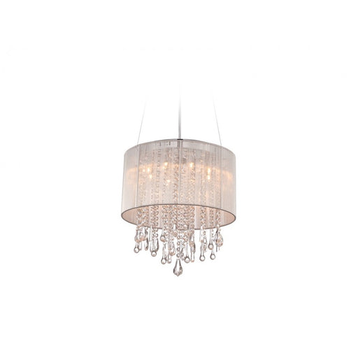 Avenue Beverly Dr. 8Lt 18" Chandelier/Flush, Silver Silk - HF1501-SLV