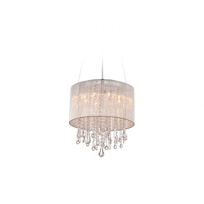 Avenue Beverly Dr. 8Lt 18" Chandelier/Flush, Silver Silk - HF1501-SLV
