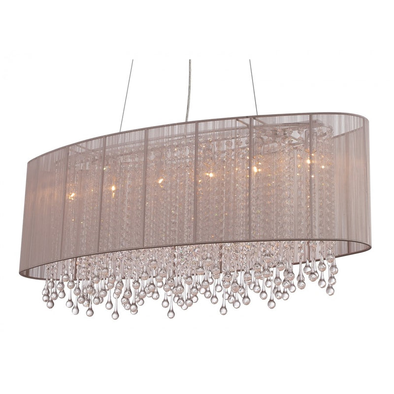 Avenue Lighting Beverly Dr. 6 Light 17" Chandelier, Taupe Silk