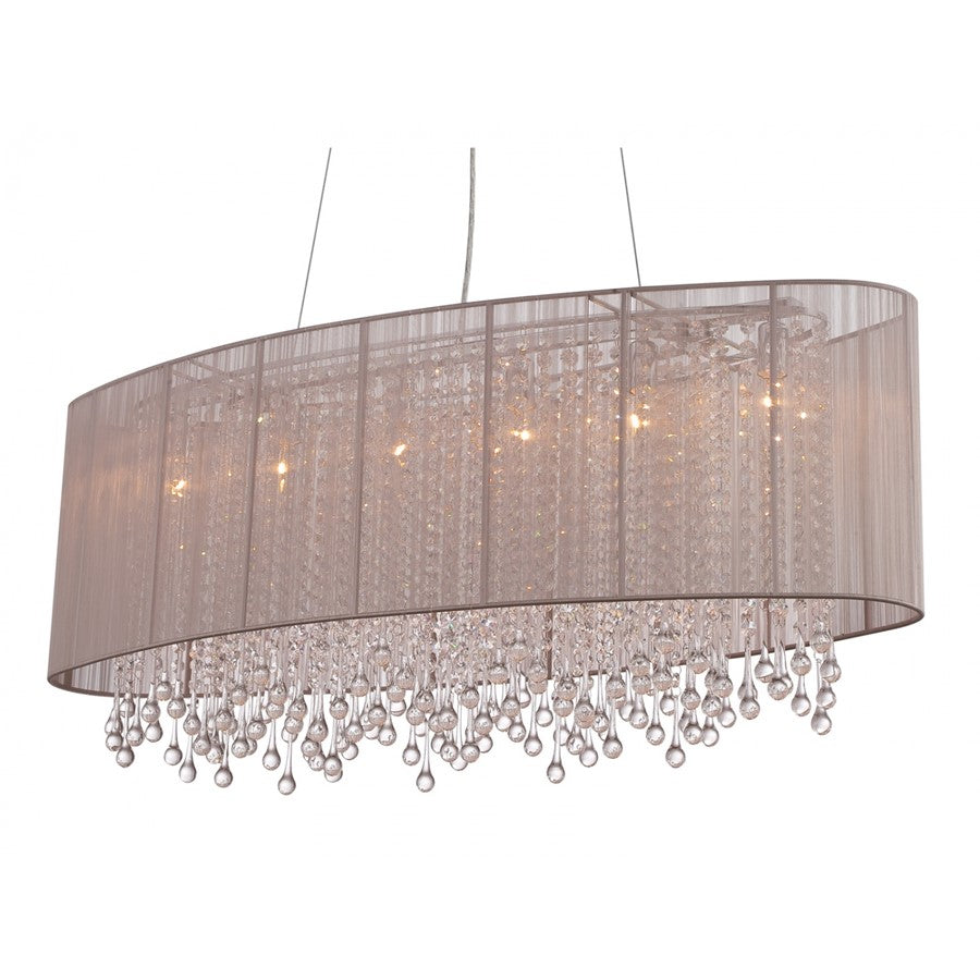 Avenue Lighting Beverly Dr. 6 Light 17" Chandelier, Taupe Silk - HF1503-TP