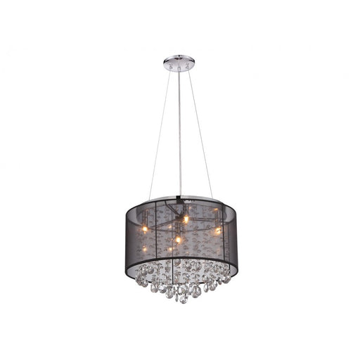 Avenue Riverside Dr. 4Lt 15" Chandelier/Flush, Black Organza Silk - HF1504-BLK