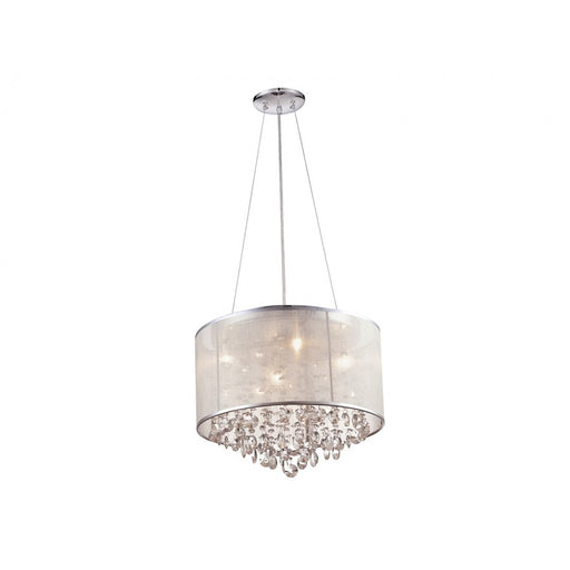 Avenue Riverside Dr. 4Lt 15" Chandelier/Flush, Silver Organza Silk - HF1504-SLV