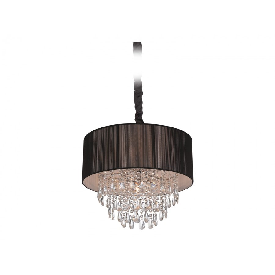 Avenue Lighting Vineland Ave. 5Lt 17" Chandelier, Black Silk String - HF1506-BLK