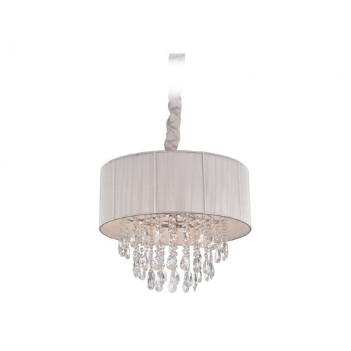 Avenue Lighting Vineland Ave. 5Lt 17" Chandelier, Silver Silk - HF1506-SLV