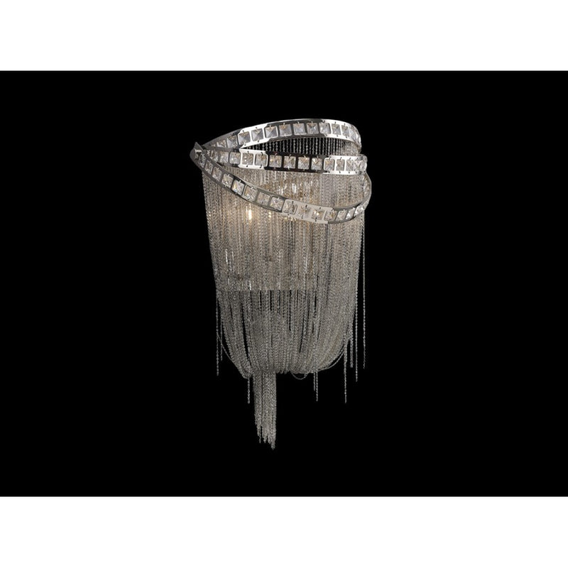 Avenue Lighting Wilshire Blvd. 2Lt 16" Wall Sconce, Nickel/Crystal