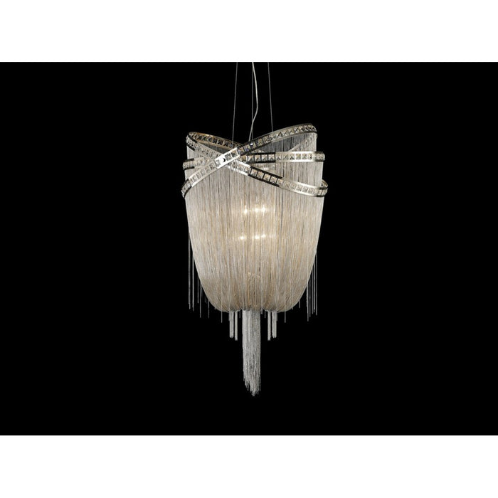 Avenue Lighting Wilshire Blvd. 4Lt 36" Chandelier, Nickel/Crystal - HF1608-NCK