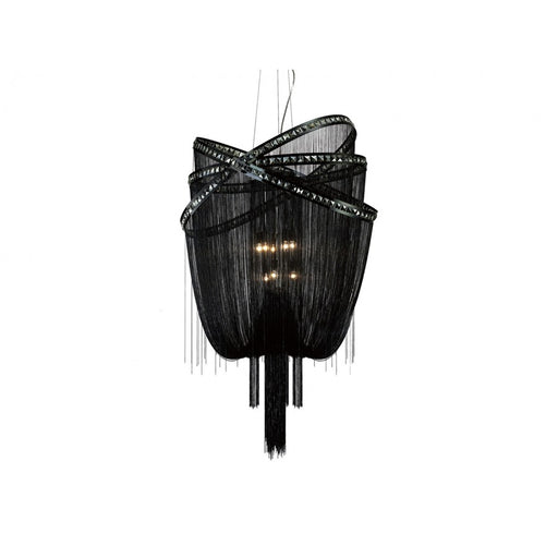 Avenue Wilshire Blvd. 9Lt 60" Chandelier, Black Chrome/Smoke - HF1610-BLK