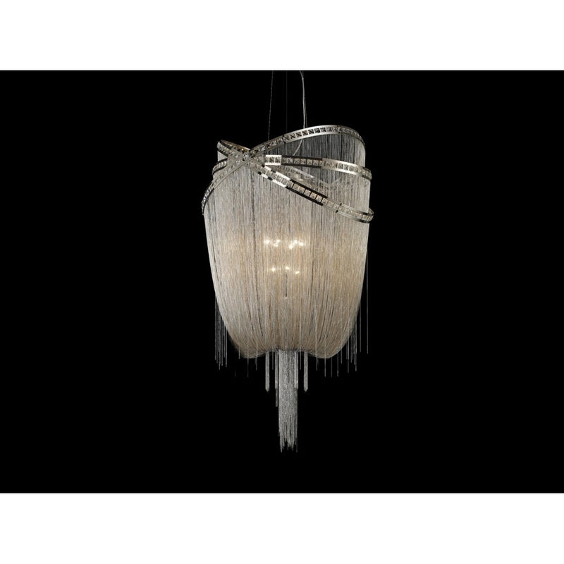 Avenue Lighting Wilshire Blvd. 9Lt 60" Chandelier, Nickel/Crystal - HF1610-NCK