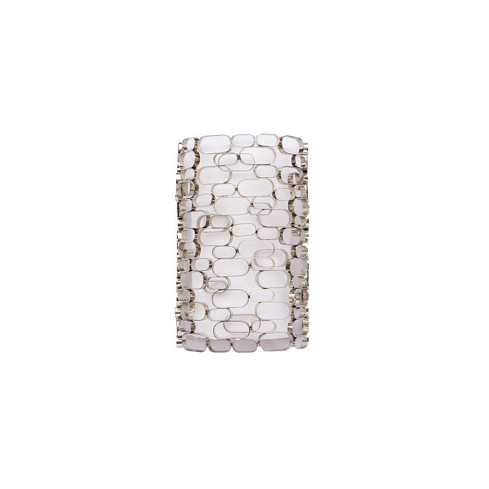 Avenue Ventura Blvd. 2Lt 13" Wall Sconce, Nickel/White Slik Shade - HF1705-PN