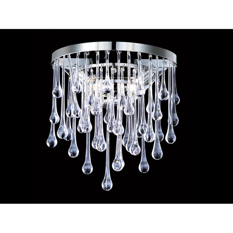 Avenue Hollywood Blvd. 2Lt 14" Round Wall Sconce, Nickel/Tear Drops - HF1800-PN
