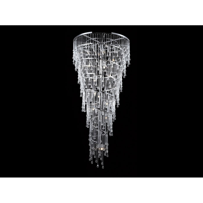 Avenue Hollywood Blvd. 29Lt 72" Chandelier, Nickel/Clear Tear Drops - HF1805-PN