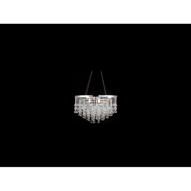 Avenue Hollywood Blvd. 6Lt 24" Chandelier, Nickel/Clear Tear Drops