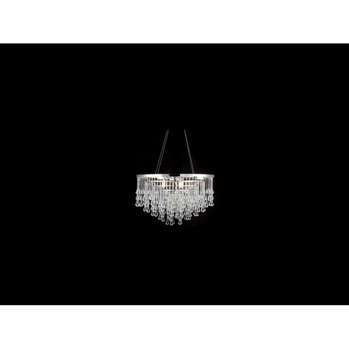 Avenue Hollywood Blvd. 6Lt 24" Chandelier, Nickel/Clear Tear Drops - HF1808-PN