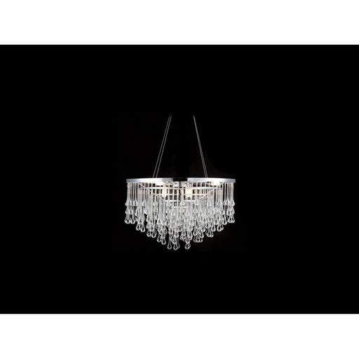 Avenue Hollywood Blvd. 9Lt 32" Chandelier, Nickel/Clear Tear Drops - HF1809-PN