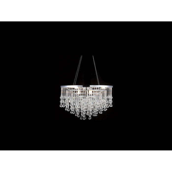 Avenue Hollywood Blvd. 9Lt 32" Chandelier, Nickel/Clear Tear Drops - HF1809-PN