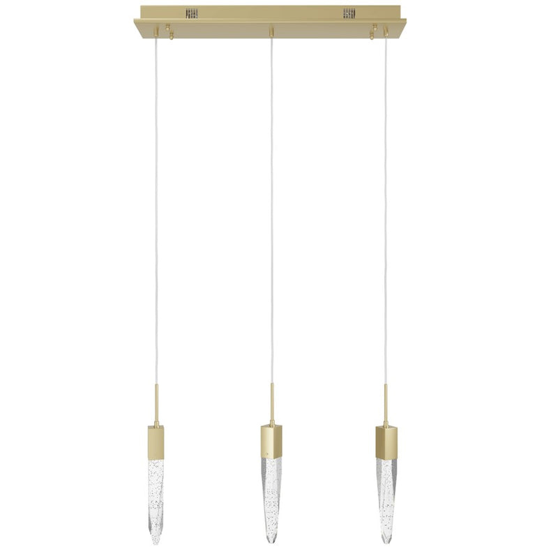 Avenue Lighting Aspen 3Lt 130" Pendant, Brass/Bubbled Crystal - HF1900-3-AP-BB