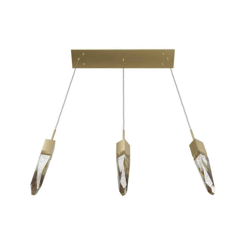 Avenue Lighting Aspen 3Lt 130" Pendant, Brass/Bubbled Crystal - HF1900-3-AP-BB