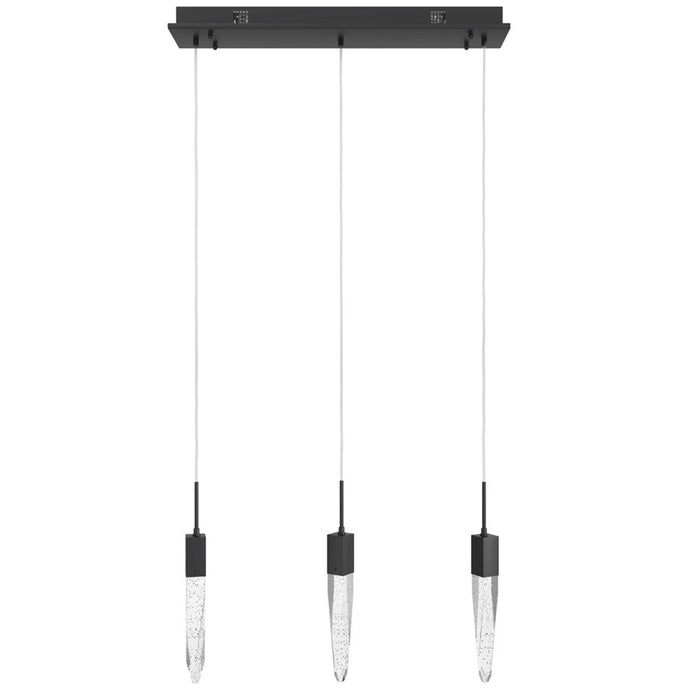 Avenue Lighting Aspen 3Lt 130" Pendant, Black/Bubbled Crystal - HF1900-3-AP-BK