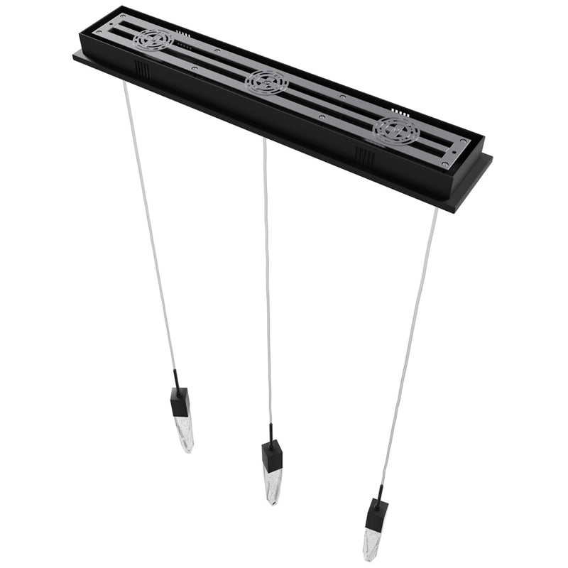 Avenue Lighting Aspen 3Lt 130" Pendant, Black/Bubbled Crystal - HF1900-3-AP-BK