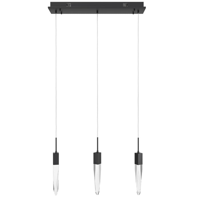 Avenue Lighting Aspen 3Lt 130" Pendant, Black/Clear Crystal - HF1900-3-AP-BK-C