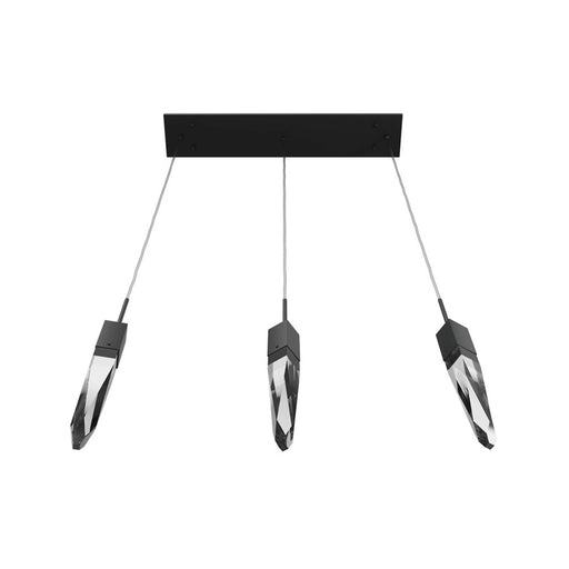 Avenue Lighting Aspen 3Lt 130" Pendant, Black/Clear Crystal