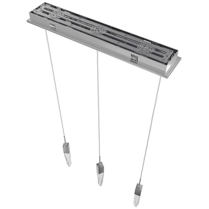 Avenue Lighting Aspen 3Lt 130" Pendant, Chrome/Bubbled Crystal