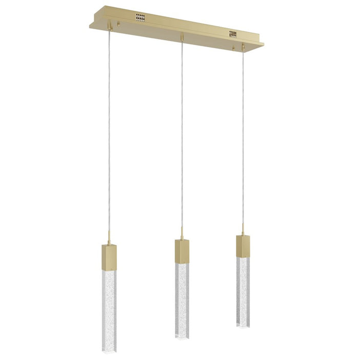 Avenue Original Glacier 3Lt 130" Pendant, Brass/Bubbled Crystal