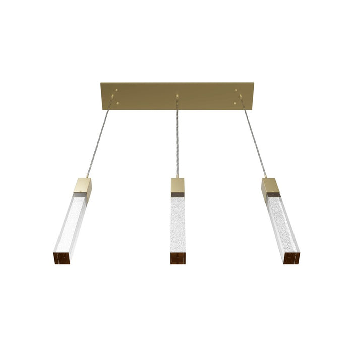 Avenue Original Glacier 3Lt 130" Pendant, Brass/Bubbled Crystal