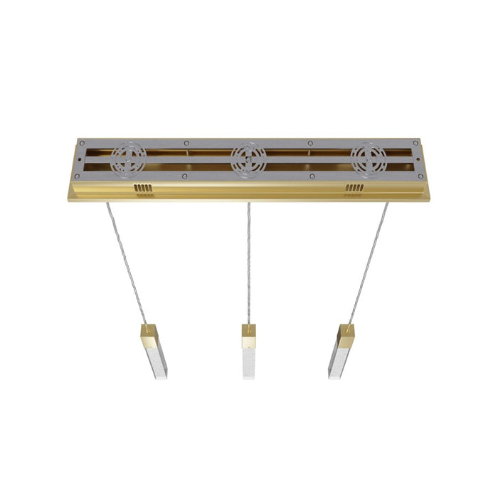 Avenue Original Glacier 3Lt 130" Pendant, Brass/Bubbled Crystal