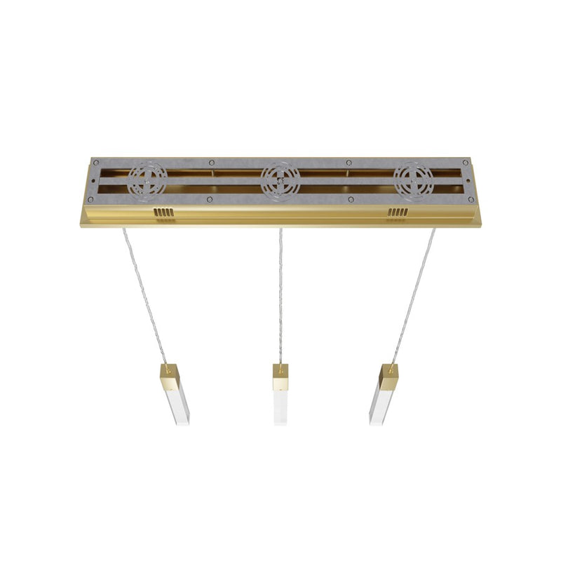 Avenue Original Glacier 3Lt 130" Pendant, Brass/Snow