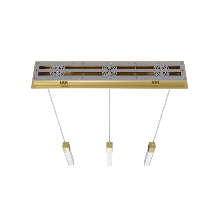 Avenue Original Glacier 3Lt 130" Pendant, Brass/Snow