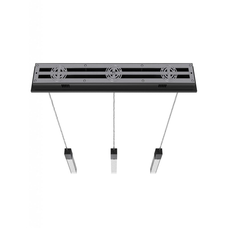 Avenue Original Glacier 3Lt 130" Pendant, Black/Bubbled Crystal - HF1900-3-GL-BK