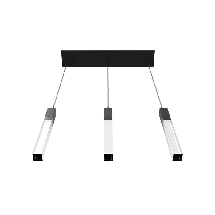 Avenue Original Glacier 3Lt 130" Pendant, Black/Clear Crystal