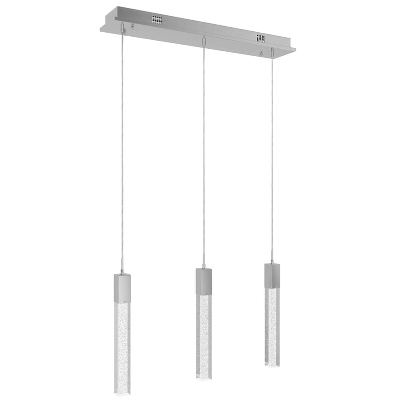 Avenue Original Glacier 3Lt 130" Pendant, Chrome/Bubble Crystal