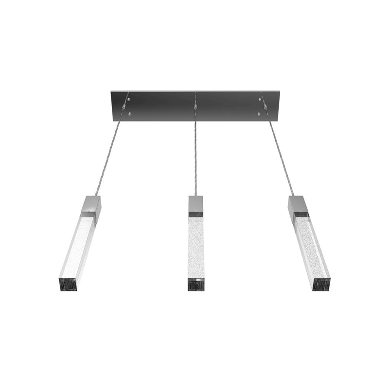 Avenue Original Glacier 3Lt 130" Pendant, Chrome/Bubble Crystal