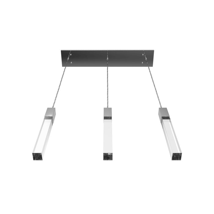 Avenue Original Glacier 3Lt 130" Pendant, Chrome/Crystal