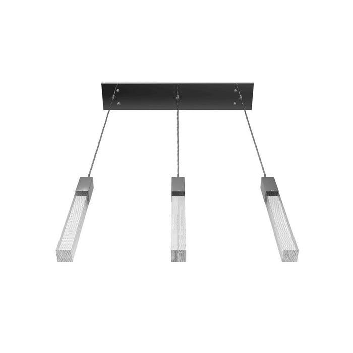 Avenue Original Glacier 3Lt 130" Pendant, Chrome/Snow