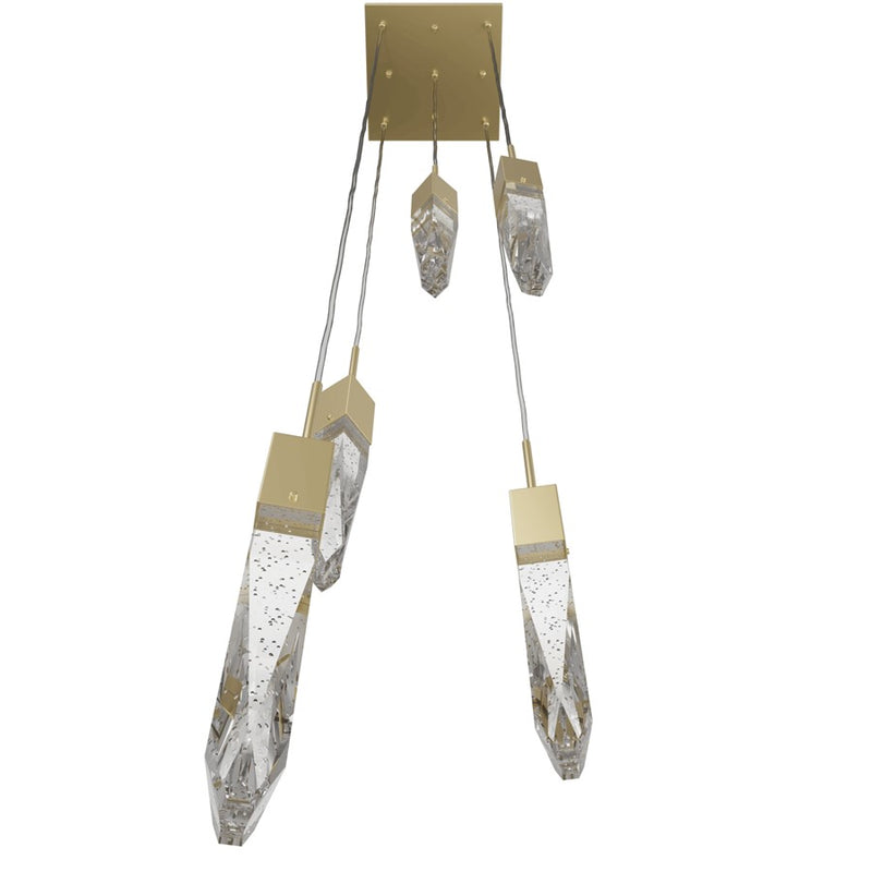 Avenue Lighting Aspen 5Lt 144" Pendant, Brass/Bubbled Crystal - HF1900-5-AP-BB