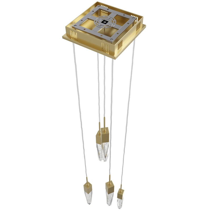 Avenue Lighting Aspen 5Lt 144" Pendant, Brass/Bubbled Crystal - HF1900-5-AP-BB